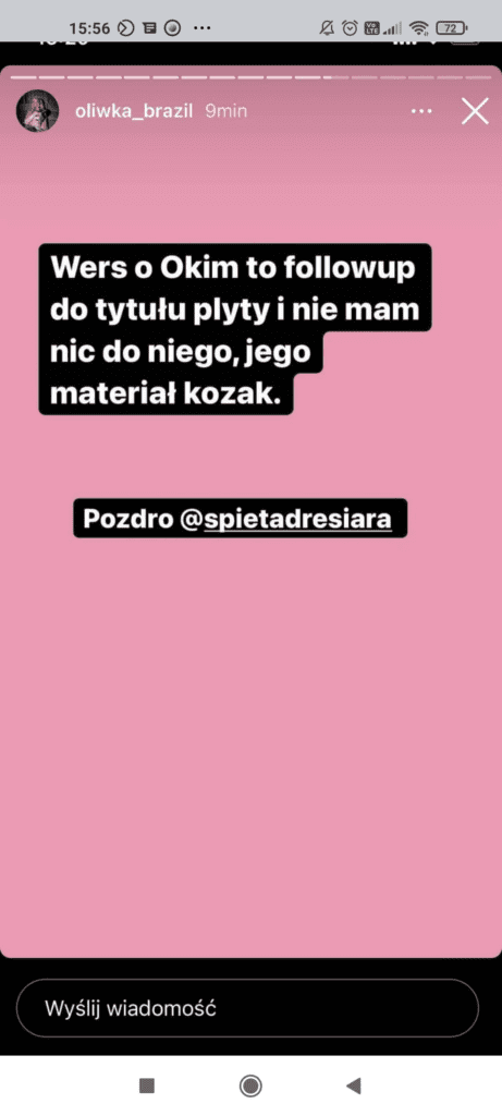 Oliwka Brazil tłumaczy wersy wymierzone w Okiego i swoją krytykę sexworkingu.