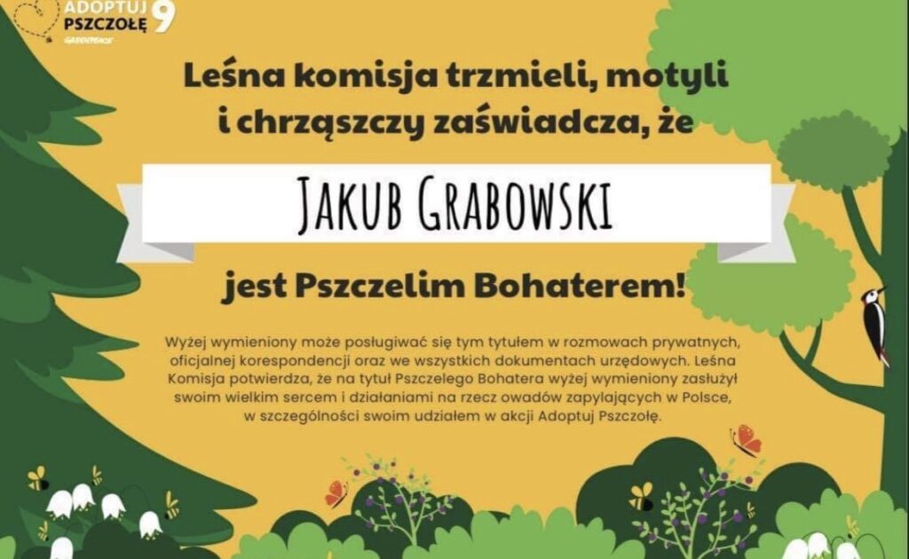 Jakub Grabowski pszczelim bohaterem