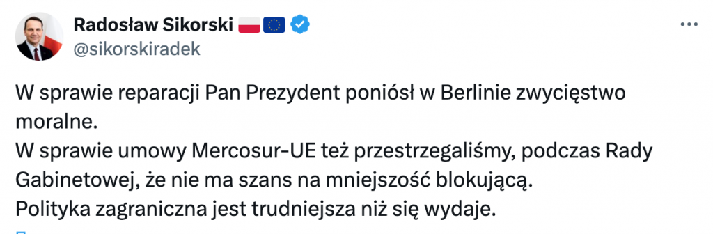 Reparacje wojenne i dyplomatyczne napięcia. Wizyta Karola Nawrockiego w Berlinie i Paryżu oraz komentarze Sikorskiego wywołały burzliwą debatę