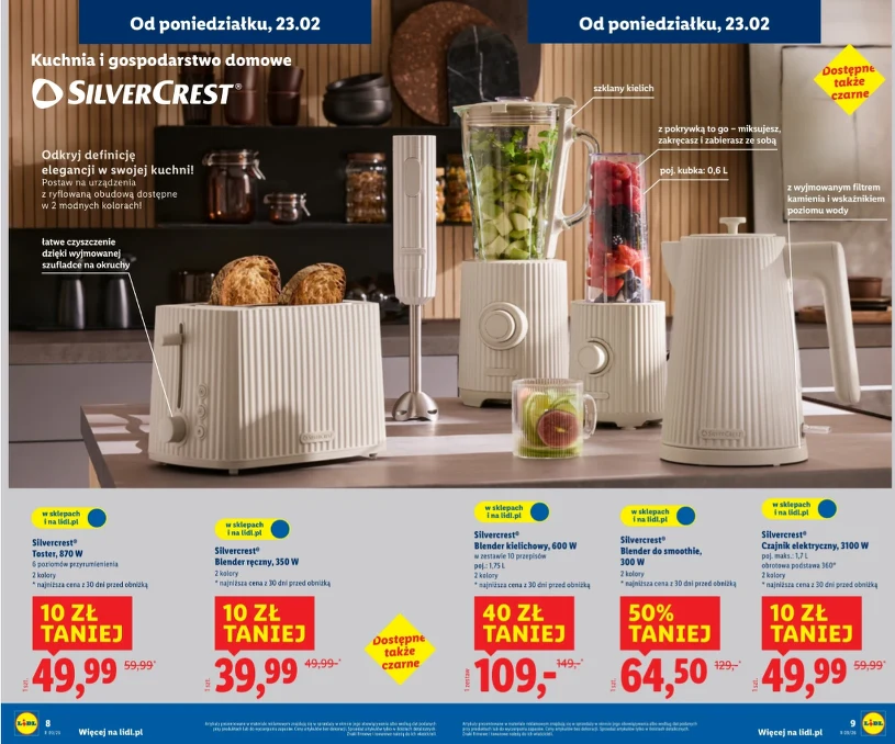 Promocja Lidl 23–28 lutego. Toster, blender i czajnik taniej